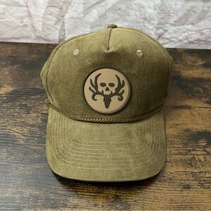 Bone Collector Hunter Green Corduroy Snapback Hat Excellent Condition